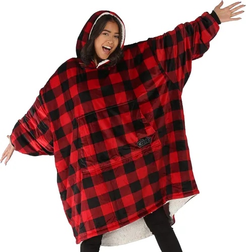 Miniatura 13 de THE COMFY Original - Manta de forro polar de microfibra con forro sherpa, diseño de gran tamaño con capucha y bolsillo de Shark Tank