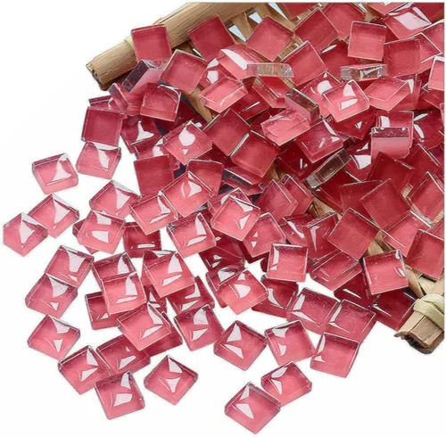 Miniatura 11 de 100 Piezas de Azulejos de Mosaico a Granel de Colores Surtidos, Azulejos de Vidrio Opaco para Manualidades de Mosaico DIY, Adornos para el Hogar