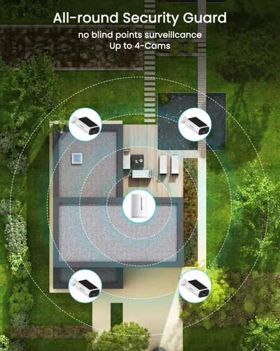Miniatura 4 de ARCCTV Cámaras de seguridad solares inalámbricas para exteriores, kit de 4 cámaras, sistema inalámbrico de cámara de seguridad solar de 4 MP, visión