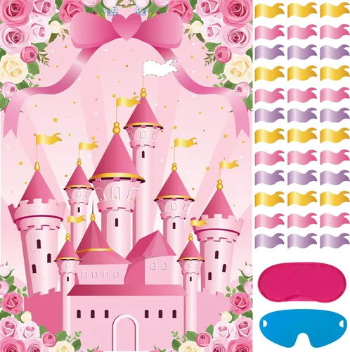 Miniatura 20 de Pin The Pacifier On The Baby Game Póster de juegos de chupetes con 64 calcomanías para chupetes para baby shower, regalos de fiesta, suministros
