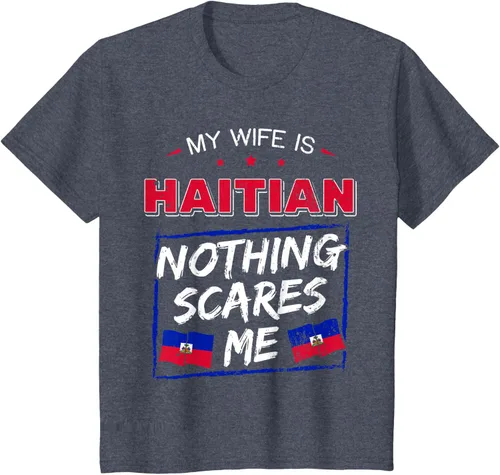 Miniatura 87 de My Wife Is Haitian Republic of Haiti Heritage Roots - Camiseta con bandera, Negro, S