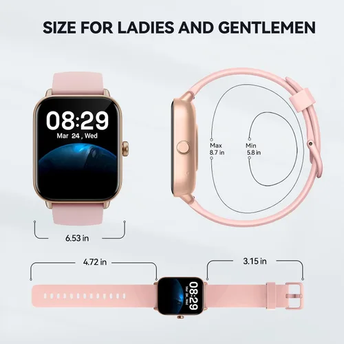 Miniatura 9 de Reloj inteligente para mujer, reloj de fitness (respuestahacer llamada), Alexa integrado, monitor de oxígeno en sangre de sueño de frecuencia