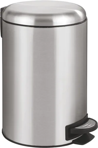 Miniatura 9 de WENKO Basurero pequeño con tapa y pedal, cubo de basura para baño, cubo de basura con cubo interior extraíble, acero inoxidable, fácil de cerrar