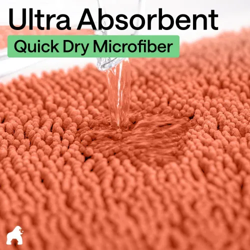 Miniatura 73 de Gorilla Grip - Tapete de baño de felpilla gruesa, suave y absorbente, secado rápido, de microfibra, con reverso de caucho, para piso de ducha, Nube
