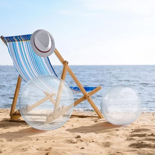 Miniatura 7 de Zhanmai 8 bolas inflables transparentes de playa de 16 pulgadas y 24 pulgadas para piscina, globos flotantes bajo el mar, decoraciones de fiesta