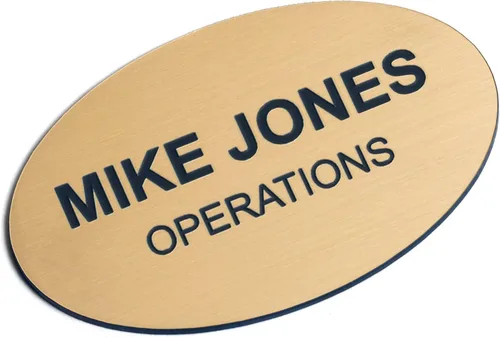 Miniatura 51 de Insignias de identificación con nombre grabadas personalizadas: identificación personalizada con pin o respaldo magnético, 1 pulgada x 3 pulgadas