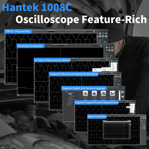 Miniatura 5 de Hantek 1008B - Osciloscopio de diagnóstico automotriz de 8 canales/Tarjeta DAQ/Generador programable de 8 canales