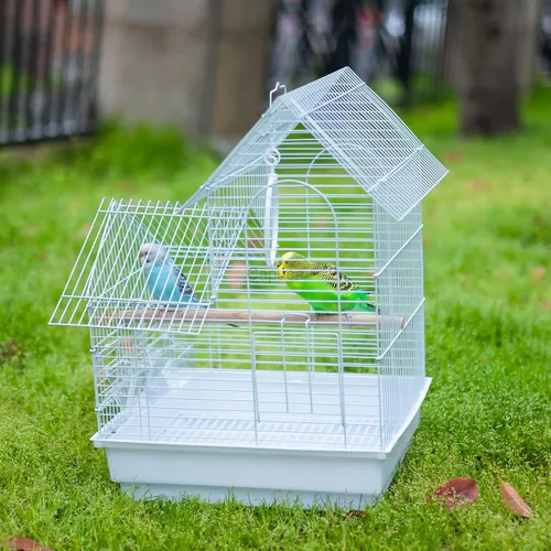 Miniatura 6 de Jaula de Viaje para Pájaros Pequeños - Kit de Iniciación Ligero para Pájaros Pequeños con Jaulas para Pájaros y Accesorios Ideal para Periquitos