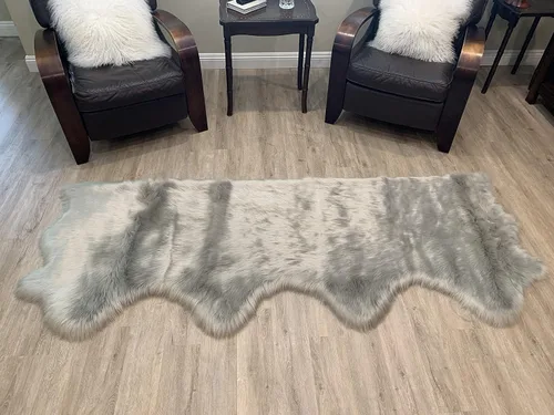 Miniatura 27 de LAMBZY Alfombra de pelo de oveja sintética, hipoalergénica, súper suave, sedosa para sala de estar, habitación de los niños, sofá