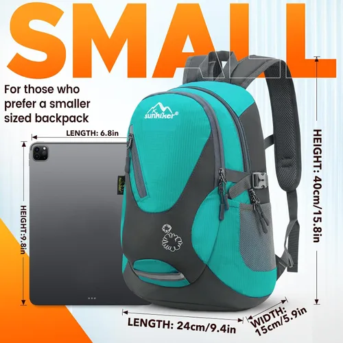 Miniatura 4 de sunhiker Pequeña mochila de senderismo para mujeres y hombres, 20L, ligera, mochila de viaje, mochila casual para ciclismo, acampar al aire libre