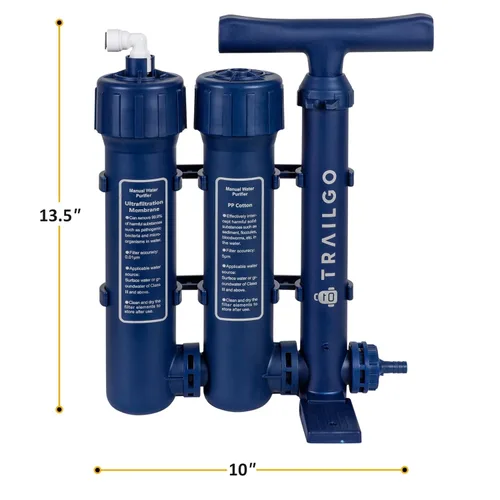Miniatura 9 de Filtro de agua profesional para camping y senderismo - Sistema de filtro de agua portátil, bomba de mano purificador de agua de supervivencia
