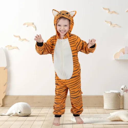 Miniatura 10 de Wizland Disfraz de animal para niños, leopardo, vaca, mono, reno, gato negro, dálmata, muñeco de nieve, mono de Papá Noel