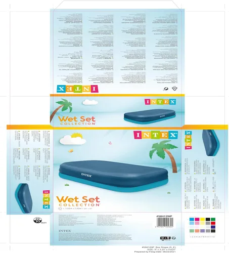 Miniatura 4 de El juego húmedo cubierta rectangular para piscina. Se adapta a 103 in x 69 in. 120 in x 72 in. 20 in con lazos de cuerda.