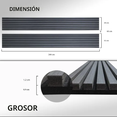 Miniatura 3 de Paneles de Pared de Listones de Madera Acústica Acanalados con Absorción de Sonido 3D Paneles de Pared para Decoración de Pared Interior Panel