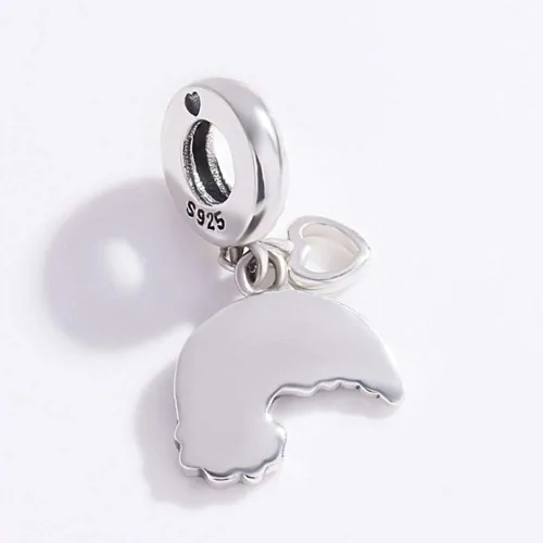 Miniatura 5 de Abalorio de arco iris de plata de ley 925 con dije de estrella y corazón para pulsera Pandora