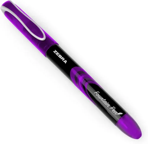 Miniatura 3 de Zebra Fuente - Pluma estilográfica desechable, tinta morada, paquete de 6