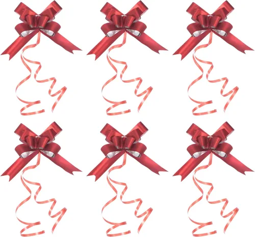 Patikil Lazos de 2 pulgadas, paquete de 40 lazos decorativos para bodas, fiestas, cumpleaños, decoraciones color rojo