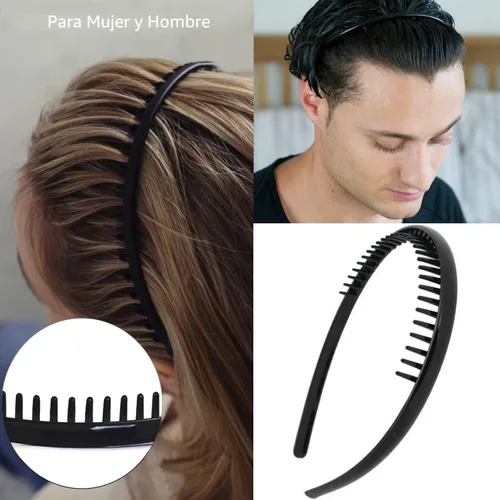 Miniatura 3 de ULTIMUTE 8 diademas de plástico antideslizantes y sin esfuerzo con peine de dientes, accesorios para el cabello negro, para mujeres, hombres, Negro