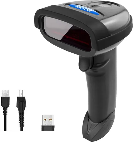 Miniatura 4 de NETUM Escáner de código de barras Bluetooth, compatible con función inalámbrica y Bluetooth de 2.4G y conexión con cable, conecta teléfono