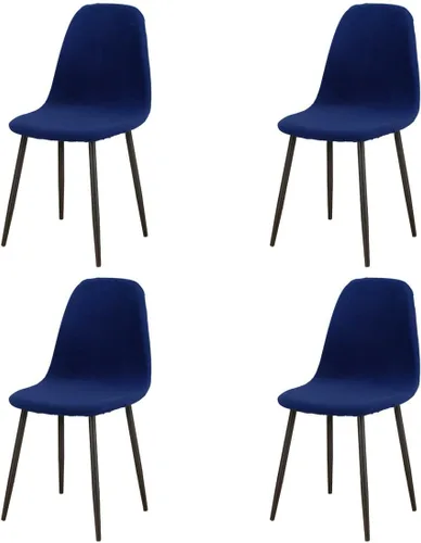 Miniatura 16 de Paquete de 4 fundas de elastano modernas de mediados de siglo, reutilizables, sin brazos, para sillas de comedor, para cocina, hogar, bar, hotel