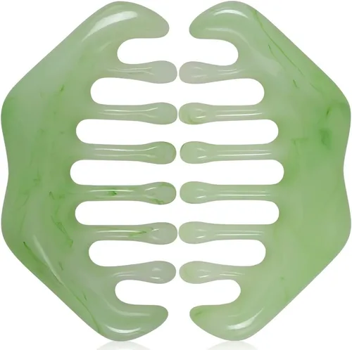 Peine de masaje de 2 piezas, peine de cuero cabelludo Guasha, herramienta multifuncional de masaje de cabeza de mano, masajeador Meridians para el