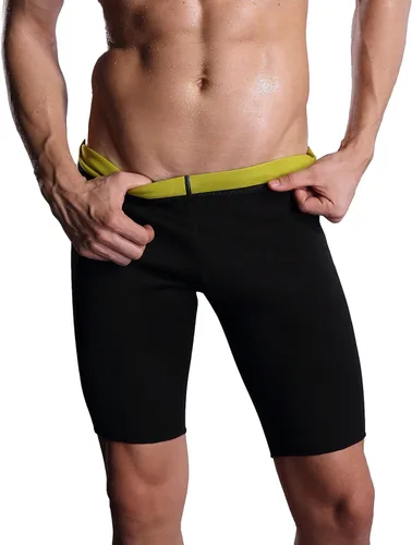 Miniatura 2 de Ausom Pantalones cortos térmicos para hombre, de cintura alta, sudatorios, quemar grasa, para moldear el cuerpo y perder