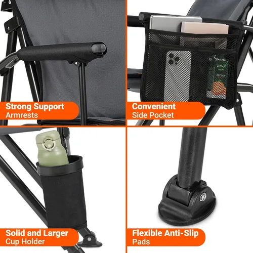 Miniatura 7 de Overmont Silla de camping climatizada con respaldo alto - 3 niveles de calor Calefacción por separado de 2 zonas - Soporte de 450 libras Silla