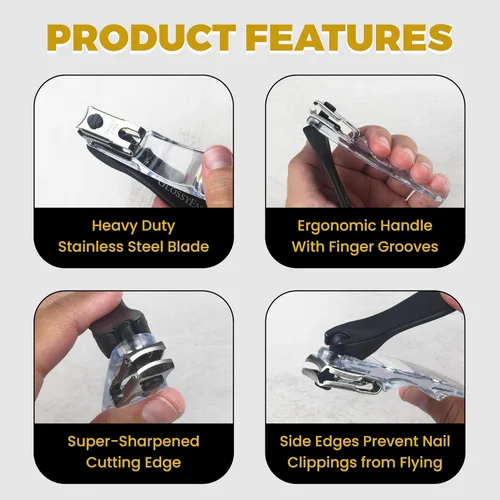 Miniatura 4 de EZ Grip 360 Grados Rotary cortador de uñas, recortador de acero inoxidable y, con lima de uñas integrada