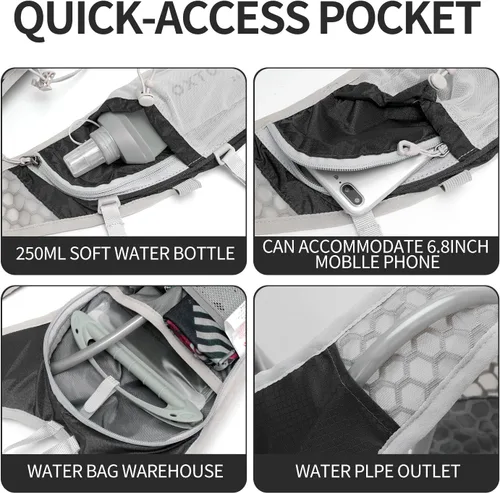 Miniatura 4 de IX INOXTO Hydration Pack Backpack, Lightweight Water Backpack with 2L Hydration Bladder Daypack for Men Women,Running Hydration Vest for Trail