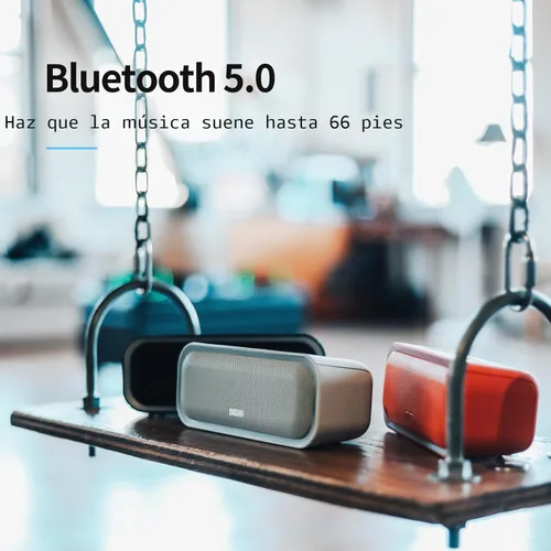 Miniatura 2 de DOSS Bocina SoundBox Pro Bluetooth inalámbrica portátil con sonido estéreo de 20 W, bajos adicionales activos, conexión inalámbrica estéreo, luces