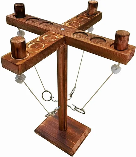 Juego de lanzamiento de anillos para lanzar anillos, juego de lanzamiento de gancho de madera, juego interactivo para exteriores y juegos para