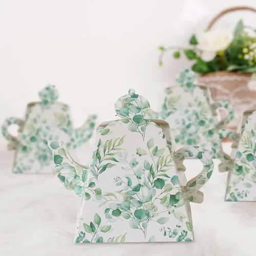 Miniatura 10 de Efavormart - Paquete de 12 bolsas de regalo de fiesta de té floral vintage de 6 x 7 x 3 pulgadas, bolsas de papel con asas de cinta para recuerdos
