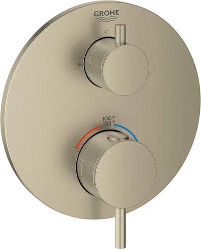 Miniatura 8 de GROHE 24151EN3 Atrio - Moldura termostática de doble función con 2 manijas, níquel cepillado InfinityFinish