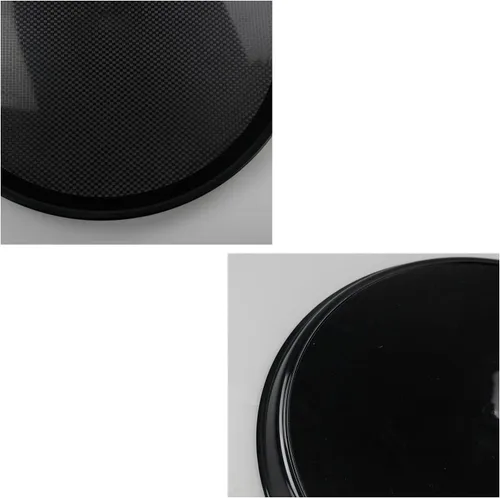 Miniatura 2 de Bandejas redondas de plástico para servir comida rápida, bandejas para cafetería, color negro, 6 paquetes