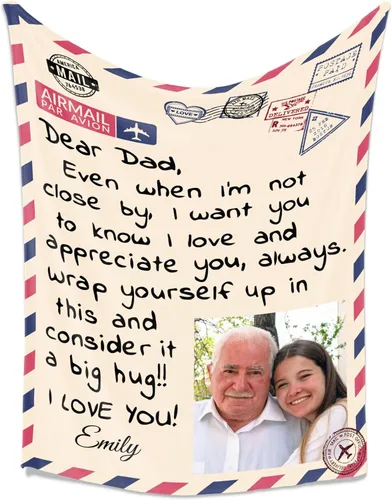 Miniatura 7 de Manta personalizada para el Día del Padre para papá, manta cálida y suave con letra, regalo personalizado para papá para el Día del Padre Manta