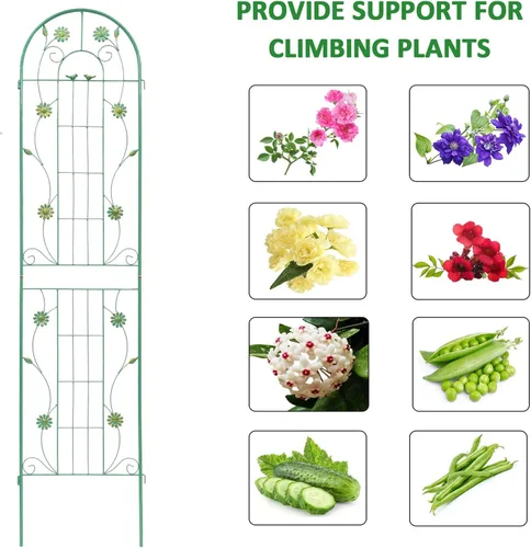 Miniatura 5 de Paquete de 4 enrejados de jardín de metal de 71" de altura, cerca de jardín, enrejado a prueba de óxido para plantas trepadoras, soporte de rosas