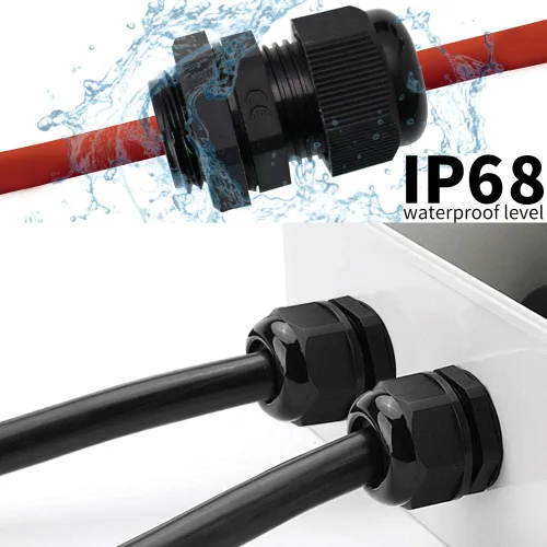 Miniatura 6 de MAKERELE NPT de 1" Conector de Glándula de Cable Agarre de Cordón Protectores de Alambre de Nylon Plástico Impermeables