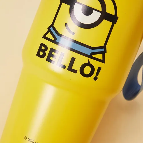 Miniatura 5 de MINISO Minions - Vaso de viaje de acero inoxidable de 17 onzas con correa, botella de agua aislada al vacío con tapa y soporte para taza de café