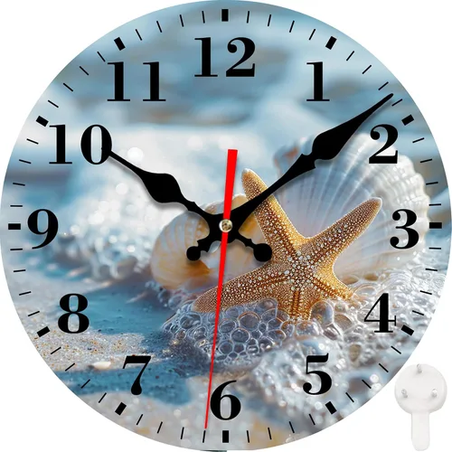 Miniatura 17 de Reloj de pared, astronauta y planetas espaciales, silencioso, sin tictac, funciona con pilas, redondo, decorativo, para interiores y exteriores