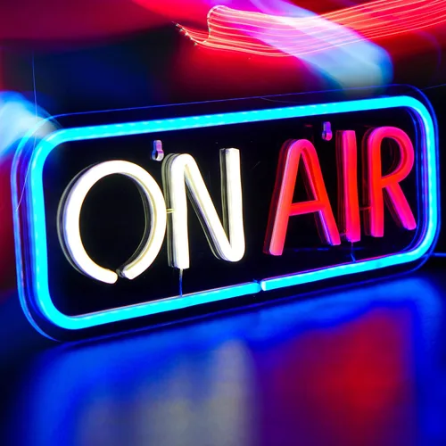 ON AIR - Letrero de neón para estudio de grabación en vivo, luz LED, señal de transmisión por USB, funciona con USB, decoración de pared para bar,