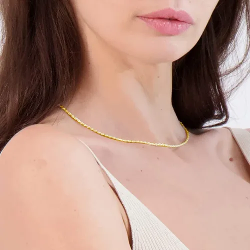 Miniatura 2 de Collar de cadena diamantada de plata esterlina de 564pulgadas fabricado en Italia