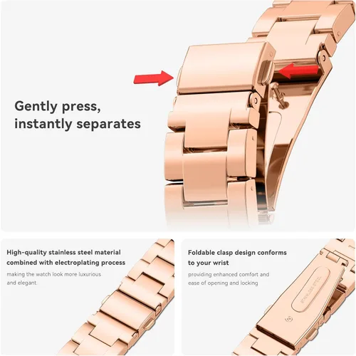 Miniatura 4 de Musk-MSKR Watch Bands for Women Compatible with Apple Watch Band 38mm 40mm 41mm 42mm 44mm 45mm 46mm 49mm Adjustable Metal Band Cowboy Steel Chain