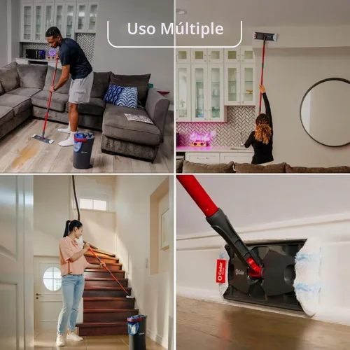 Miniatura 4 de O-Cedar H2prO - Sistema de trapeador plano con 1 cabezal de trapeador Herramienta de limpieza rápida Limpiar con agua limpia Almohadilla