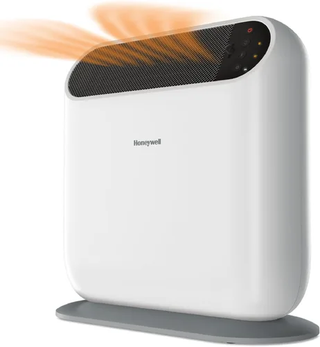 Honeywell ThermaWave 6 Calentador de espacio con tecnología cerámica, color blanco, calentador de cerámica con termostato programable