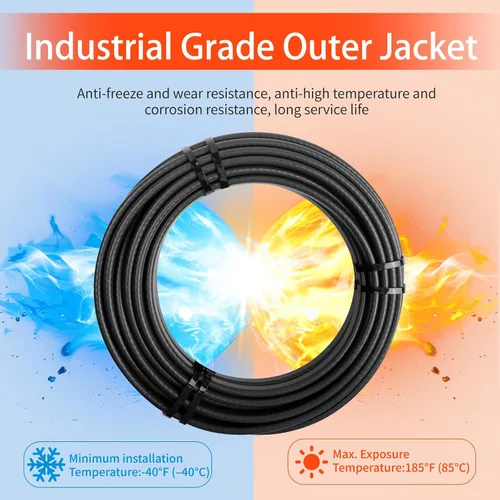 Miniatura 7 de HEATIT PLSR1 18 pies 120 V Cable de calefacción autorregulable de grado industrial y comercial, diseño de uso a largo plazo, resistente, húmedo o 18