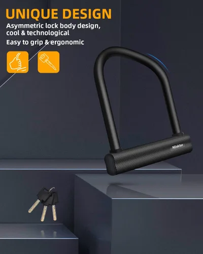 Miniatura 2 de NDakter Cerraduras de bicicleta antirrobo, cerradura en U de bicicleta para bicicleta eléctrica, grillete de 0.71 pulgadas con 3 llaves