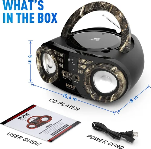 Miniatura 7 de PYLE REPRODUCTOR DE CD PORTÁTIL, REPRODUCTORES DE CD PARA EL HOGAR, REPRODUCTOR DE CD PORTÁTIL, POTENCIA MÁXIMA DE 50W, TRANSMISIÓN BT INALÁMBRICO