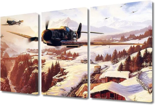 Miniatura 17 de Lienzo decorativo para pared de niños, decoración de dormitorio de adolescentes de la Segunda Guerra Mundial, imágenes en pared para decoración