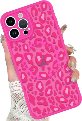 Miniatura 12 de KANGHAR - Funda para iPhone 11 [Compatible con Magsafe] Patrón estampado de leopardo Lindo guepardo Funda protectora magnética para niñas, mujeres