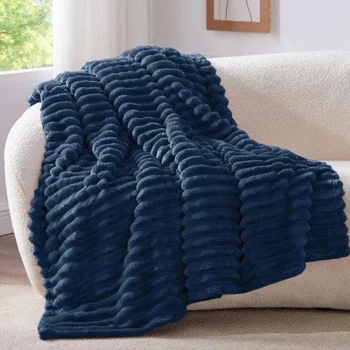 Miniatura 76 de BEDELITE Manta de forro polar para sofá, 10.58 oz/m², suave y cálida, manta acuática esponjosa, manta decorativa y de regalo para mujeres, hombres